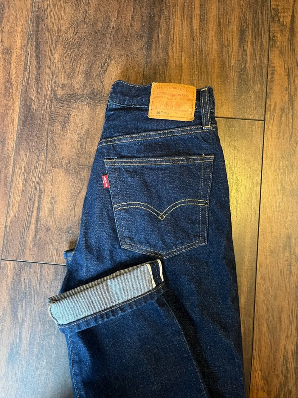 Levi's 501 Selvage Denim 90’s 26x32 Straight Jeans Dark Wash Button Fly Big E